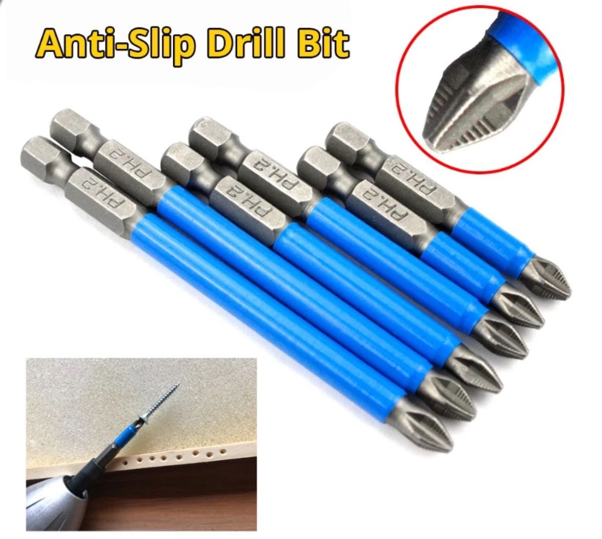Philips Screwdriver Drill Bit 7Pcs Cross Head 25/50/65/70/90/127/150mm