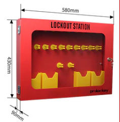 Industrial Safety Lock Box 32-Bit Steel Portable Lock Workstation Engineering LOTO Padlock Management Box