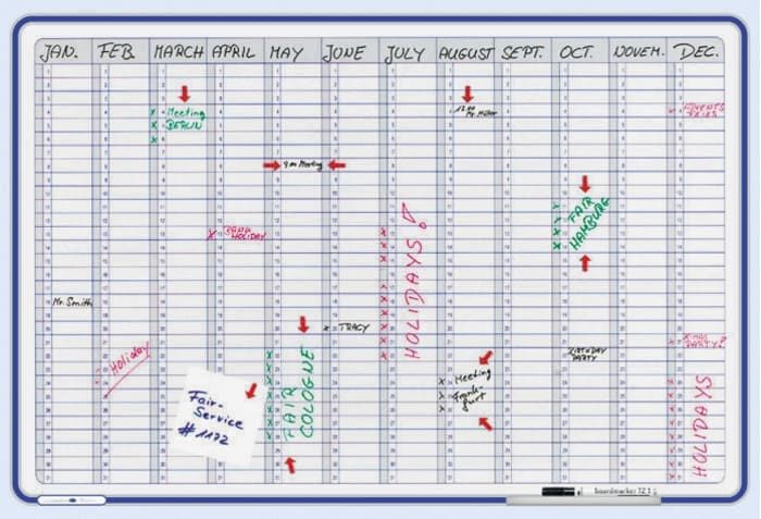 Legamaster *Legamaster Yearly Magnetic Wall Planner, 900 x 600mm