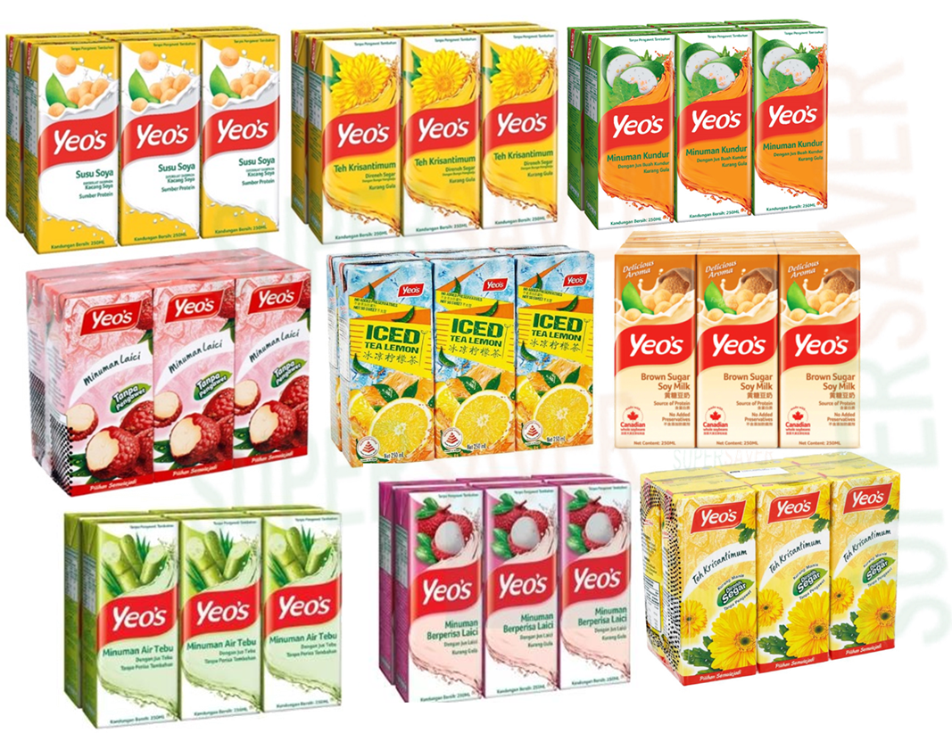 YEO'S UHT SOFT DRINK 24 X 250MM (ALL FLAVOUR)