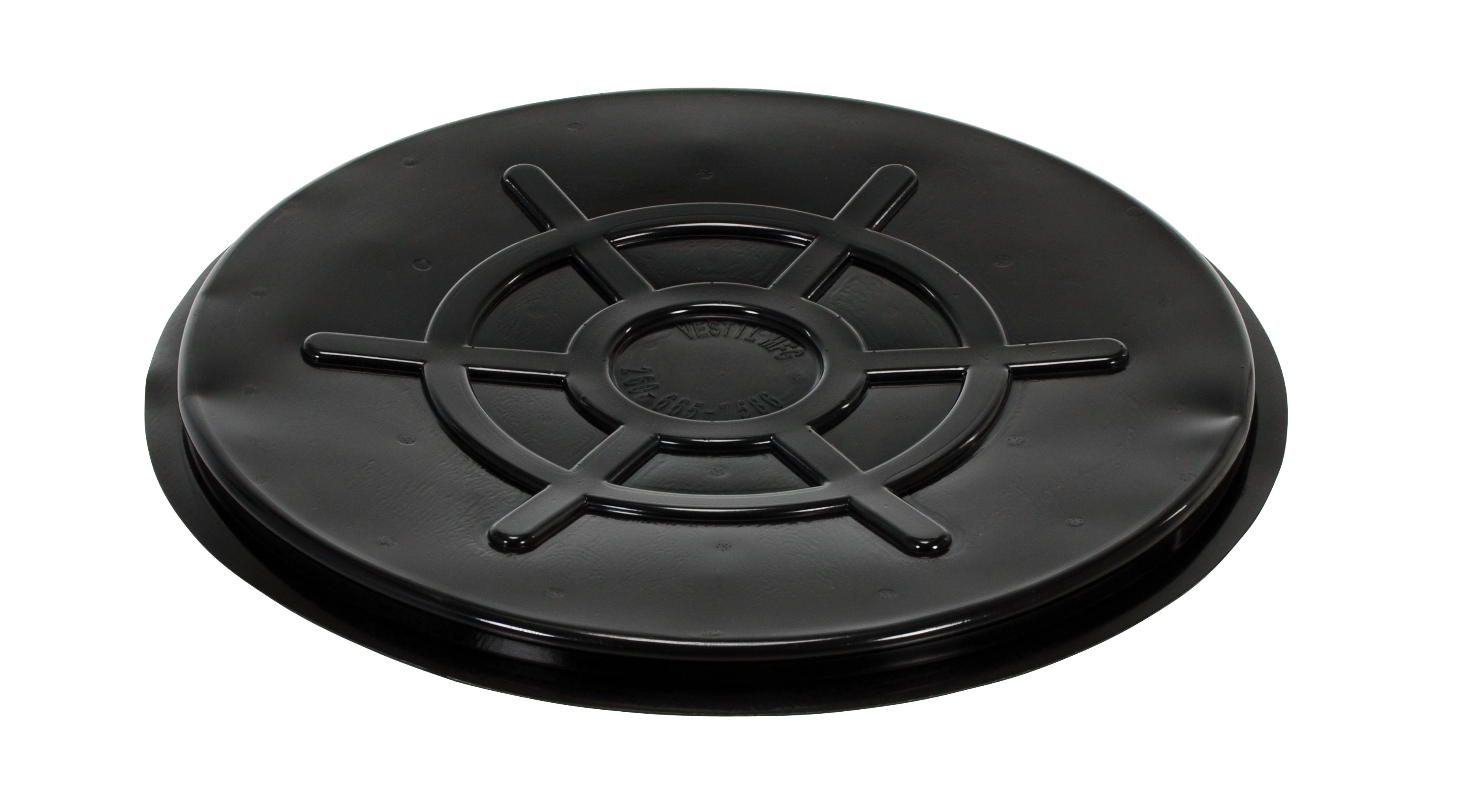 *VESTIL DC-TPO-B Black Plastic Drum Cover Open Head 55 Gallon [5s]