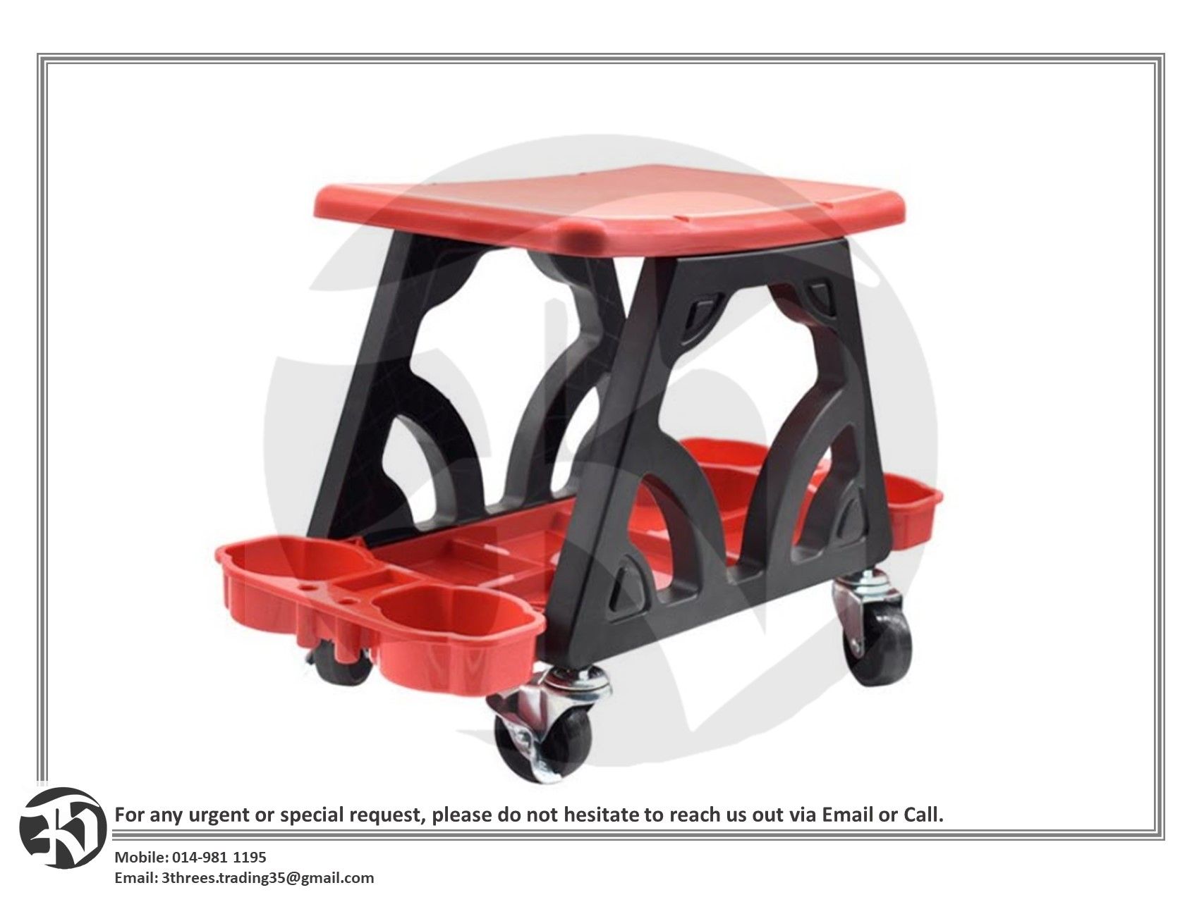 Mobile Detailing Stool/Mechanic Stool