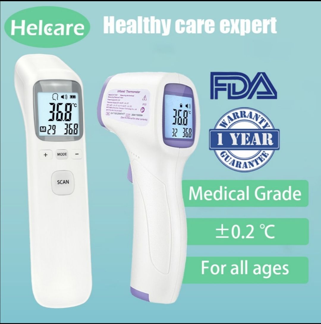 OEM Helcare Medical Infrared Thermometer Temperature Gun For Adults (Free Battery) with pouch