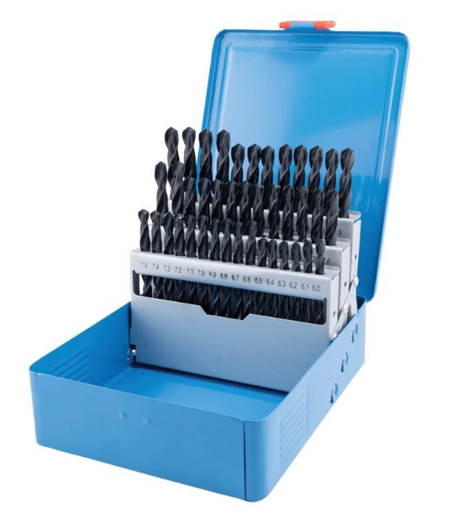 Senator Jobber Drill Set, 6mm to 10mm x 0.1mm, Rolled Forged, Metric, High Speed Steel, Set of 41 SEN0259110K