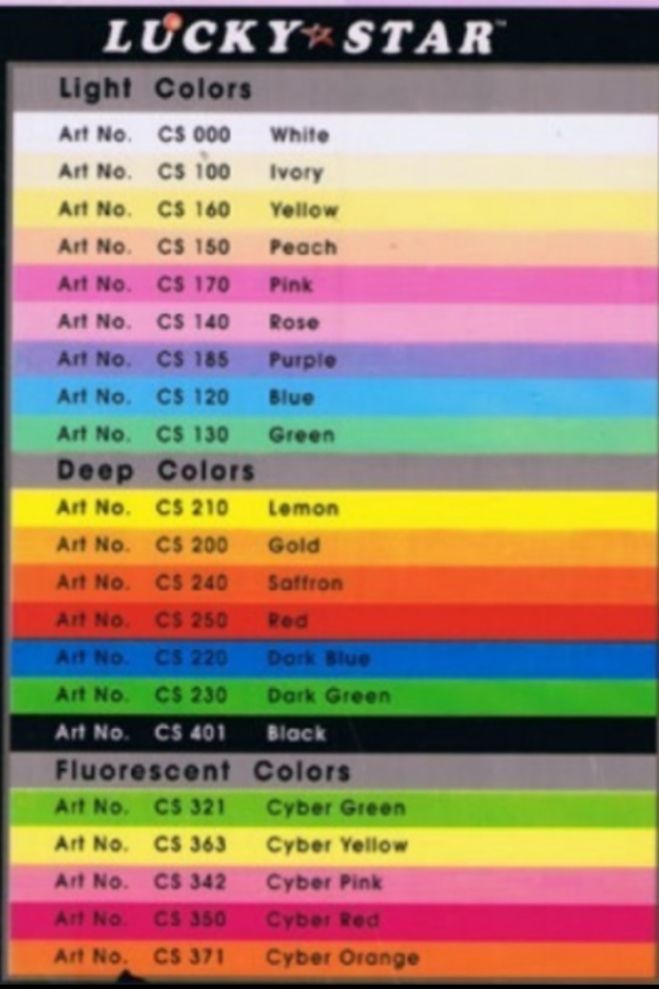 LUCKY STAR A4 COLOUR PAPER 80GSM 450' SHEETS