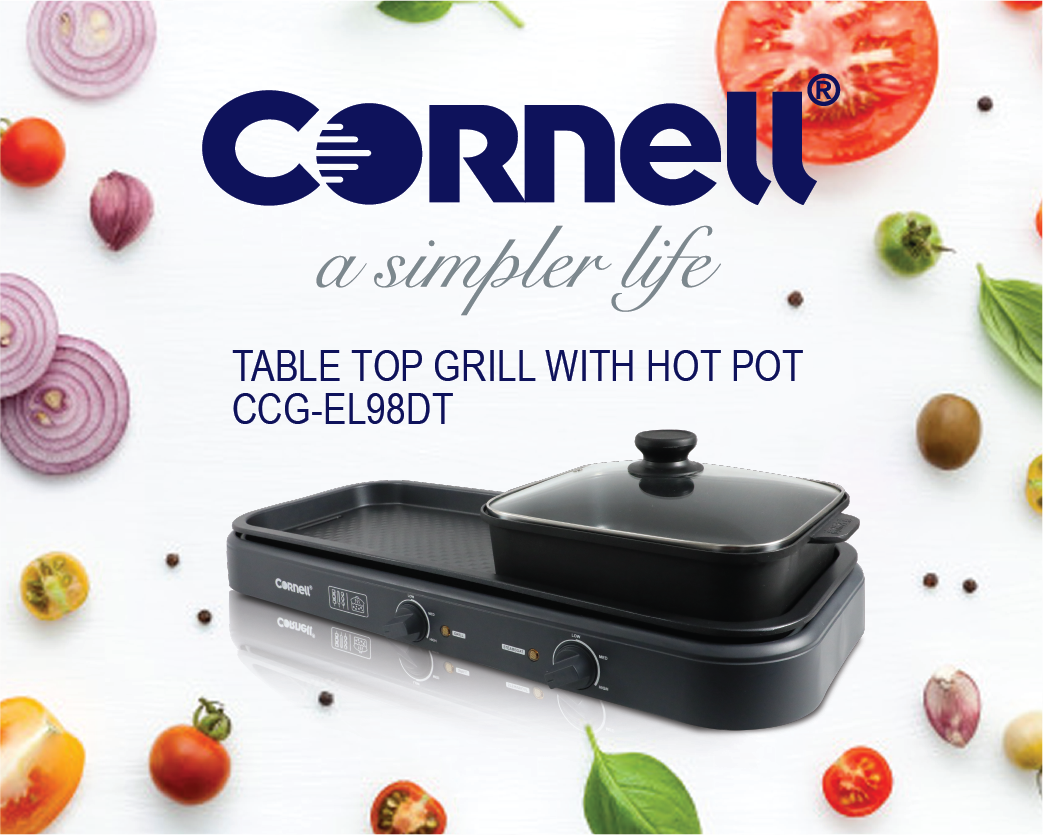 CORNELL *CORNELL Electric Table Top Grill & 4.2L Hot Pot CCG-EL98DT