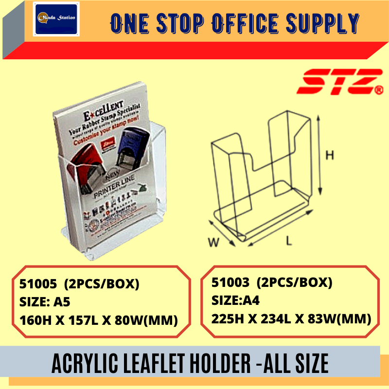 STZ ACRYLIC LEAFLET HOLDER -ALL SIZE /STZ /Acrylic Leaflet Holder /Leaflet /Leaflet Holder /STZ Acrylic Holder /Information Holder