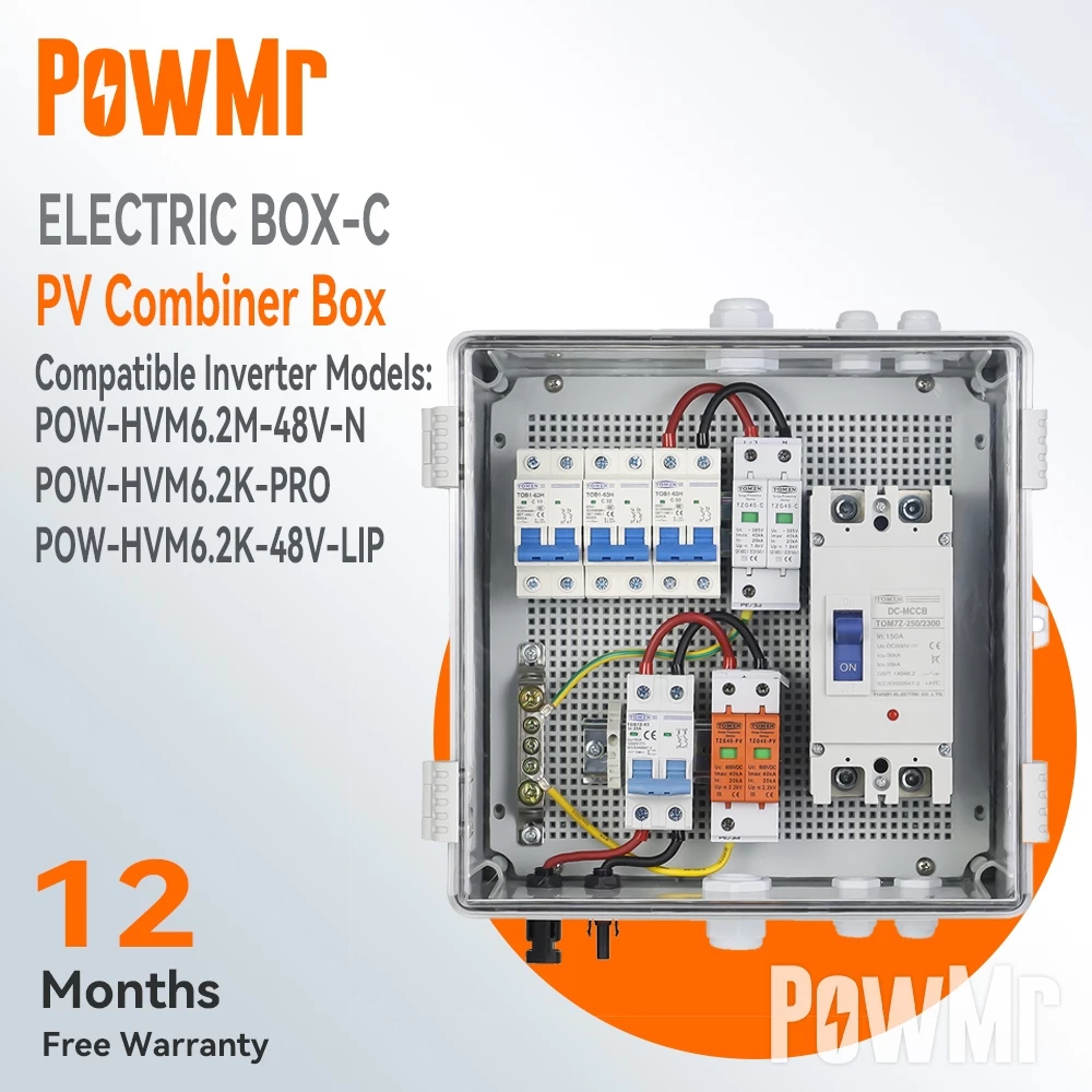 PowMr 10.5x9'' Waterproof Box Only Suit For 6.2KW 48V Hybrid Inverter