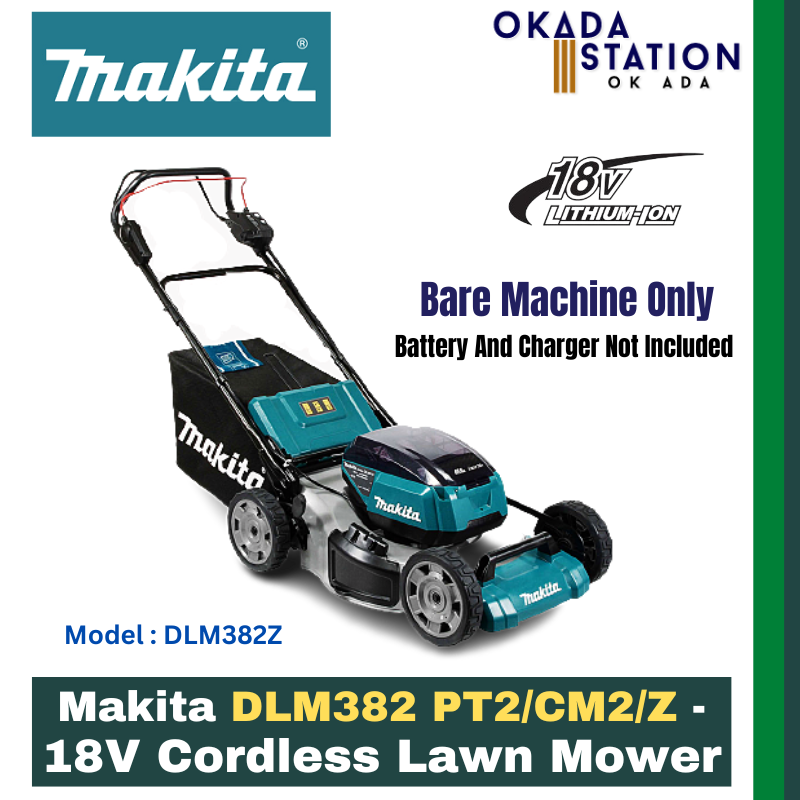 Makita DLM382 PT2/CM2/Z - 18V Cordless Lawn Mower - Bare Tool Only & Combo Set / Lawn Mower / Grass Cutting Tool / Cordless Power Tool