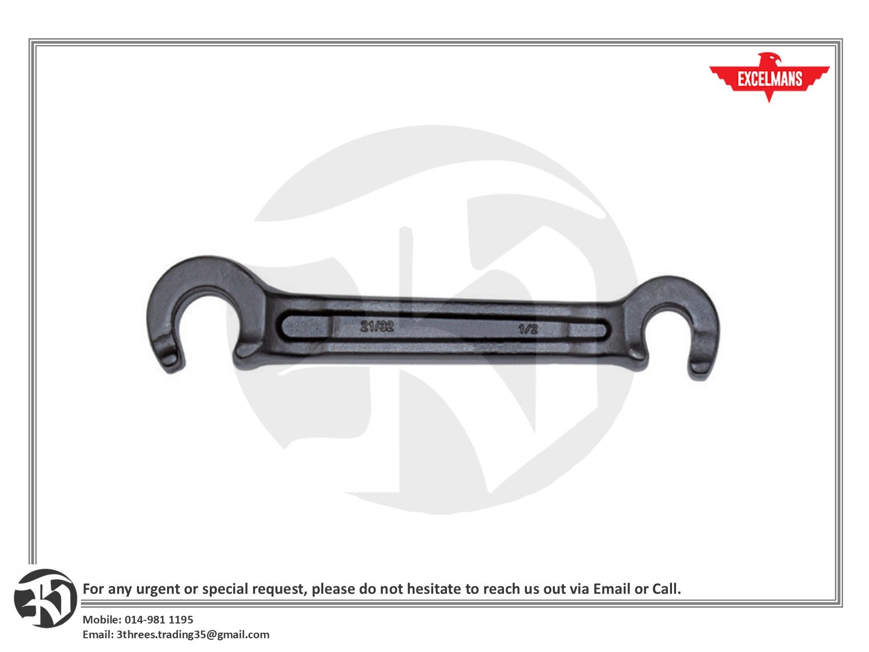 Valve Wheel Wrench/Double End Valve Wrench 10"/250mm