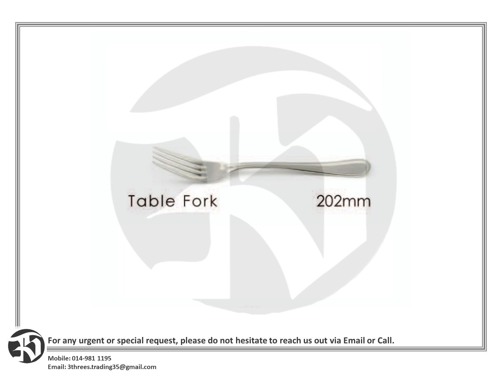 Q'tessence Classic Table Fork, 202mm
