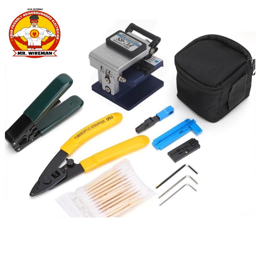 FTTH Splicing Splice Fiber Optic Stripping Tool Kit Set With Cleaver FC-6S