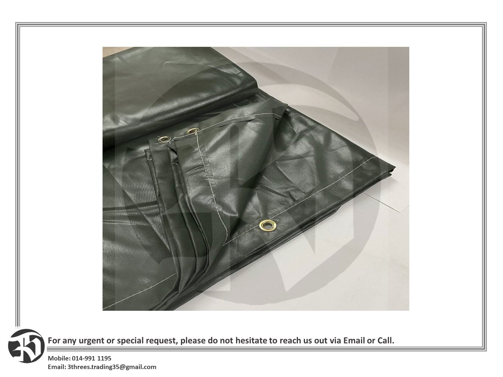 CANVAS GREEN NYLON Heavy Duty Durable Tarpaulin-Customised 3Mx6.5M