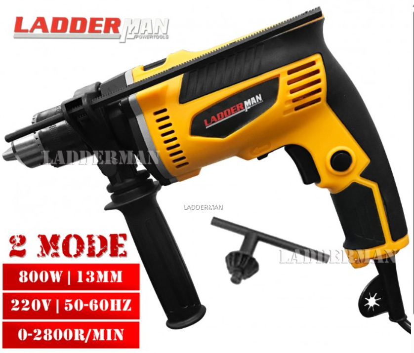 LADDERMAN LDM-DW511 800W 13MM 2 FUNCTION MODE ELECTRIC HAMMER IMPACT DRILL SCREWDRIVER HOME DIY