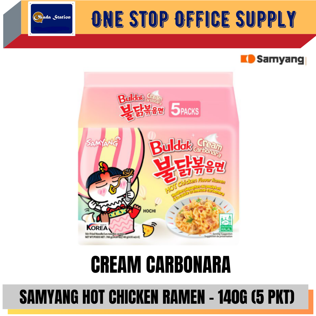 SAMYANG / RAMEN / CREAM CARBONARA / 140G X 5 / BULDAK / NOODLES / HOT CHICKEN RAMEN / SPICY NOODLES