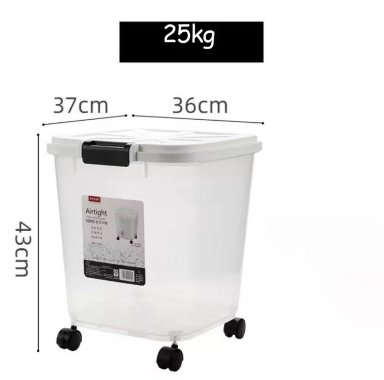 *25kg Rice Box with Wheel Rice Bucket Storage Insect-Proof Moisture-Proof Rice Box