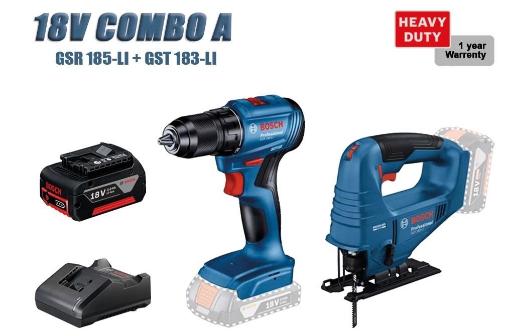 BOSCH GSR 185-LI GST 183-LI Combo Cordless Drill/Driver Cordless Jigsaw