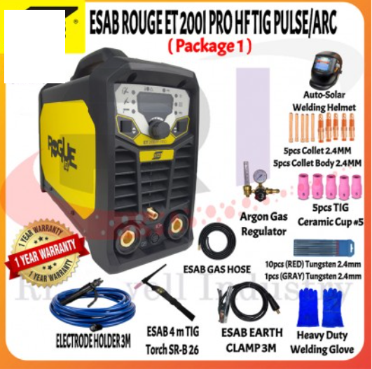 RIGHTWELL ESAB ROGUE ET 200I PRO HF TIG PULSE/MMA (SWEDEN ) WELDING MACHINE