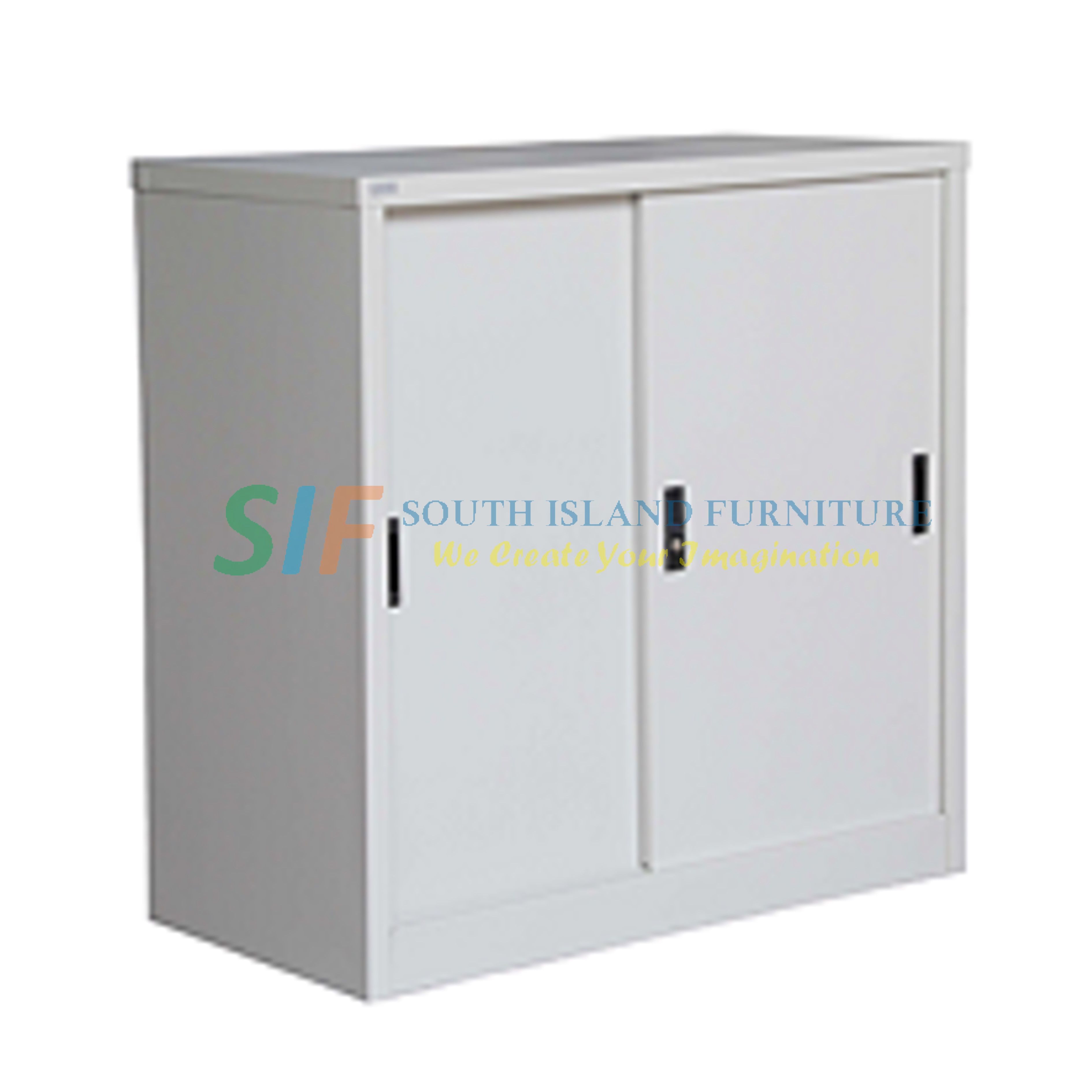 Low/Half Cupboard with Steel Sliding Door 1 Adjustable Shelf (915 x 457 x 915 mm)
