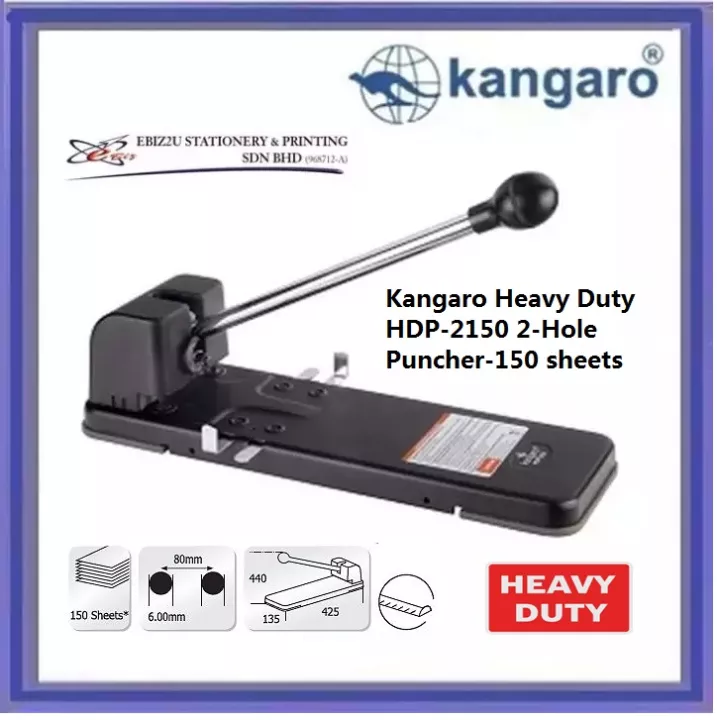 Kangaro Heavy Duty HDP-2150 2-Hole Puncher-160 sheets (penumbuk, puncher paper, 2 Hole Puncher, heavy duty puncher)