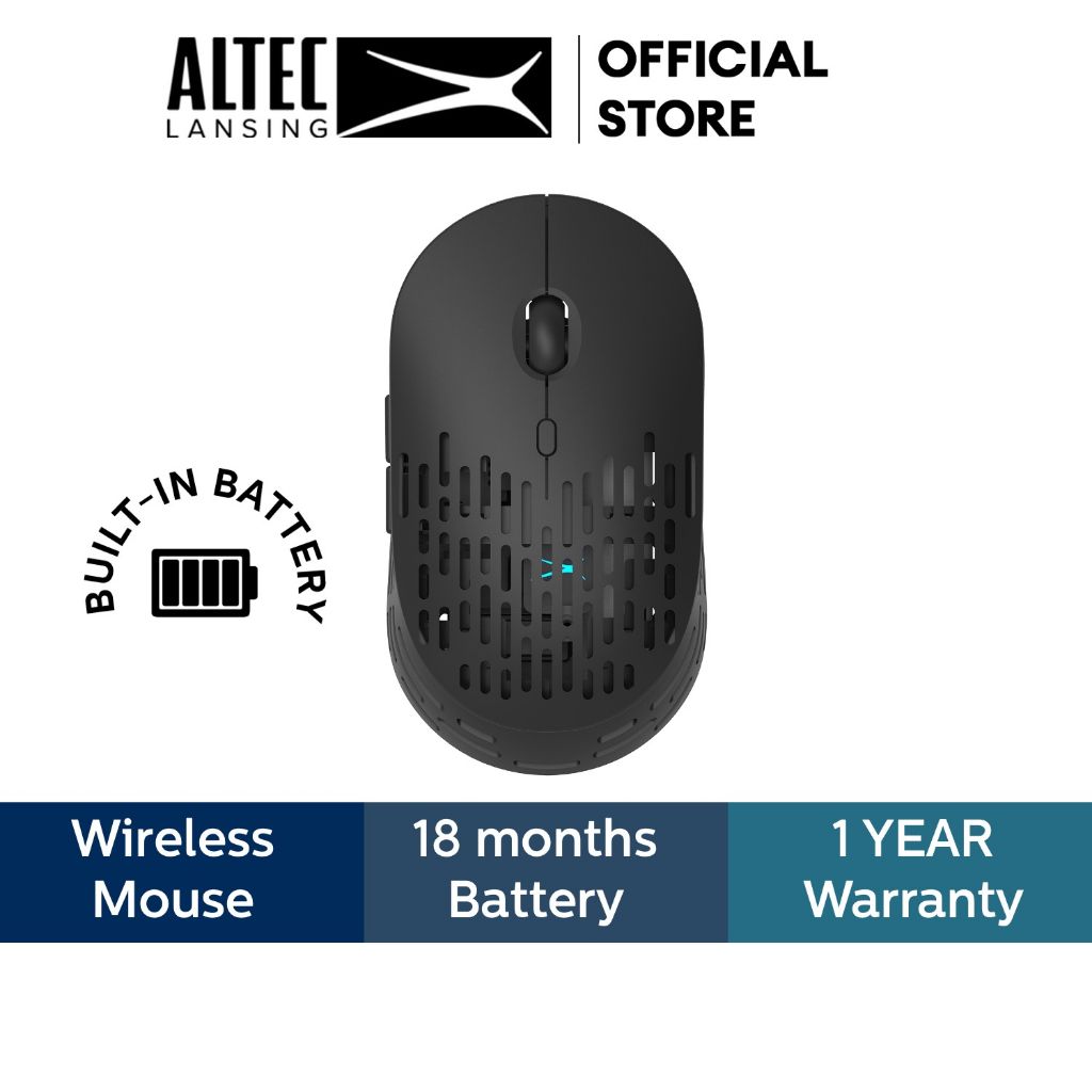 Altec Lansing M422 Wireless Mouse Silent Click Lightweight Built-in Battery Rechargeable