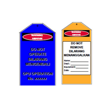 OEM LOTO Tag Blue and Orange Double Sided Print