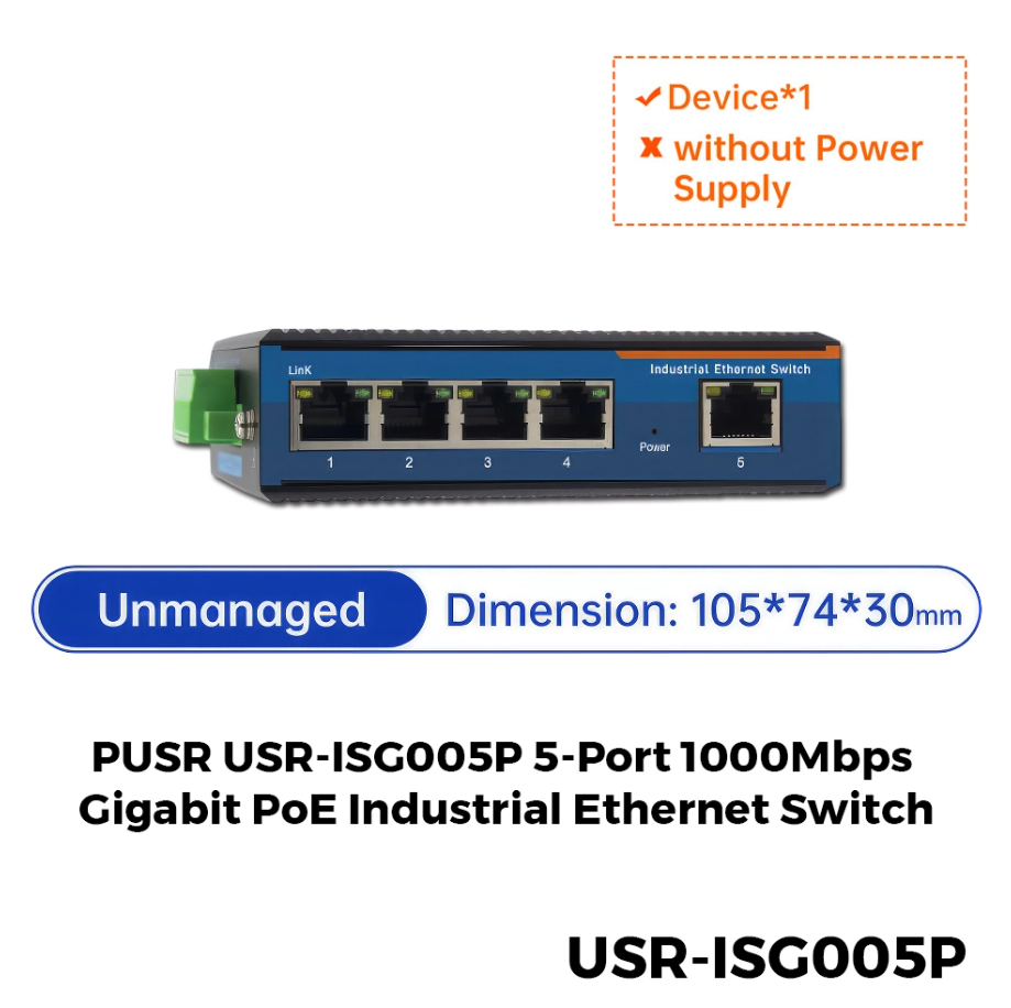 USR-ISG SERIES 5 & 8 PORT INDUSTRIAL GIGABIT SWITCH POE & SFP / IP40 METAL CASE