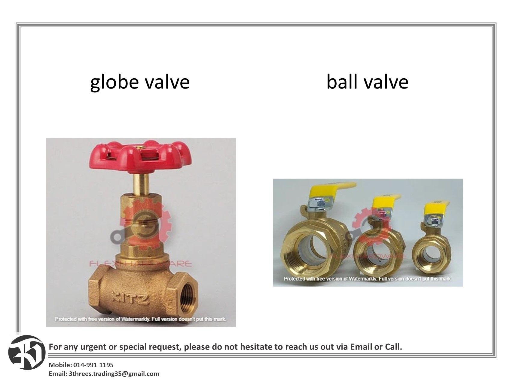 KITZ ball valve and globe valve