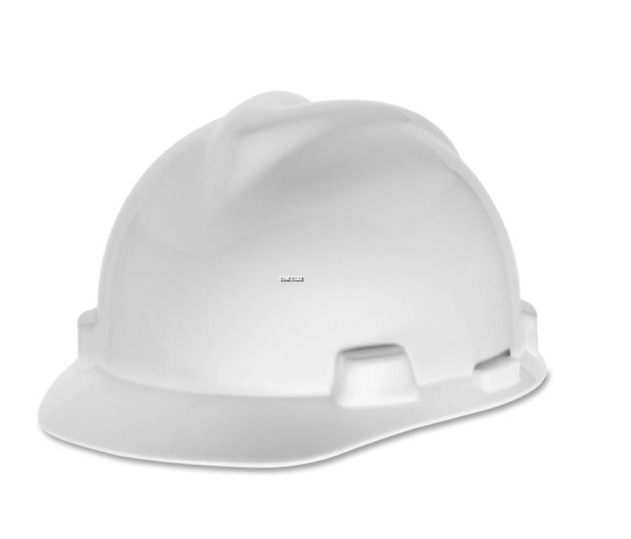 MSA V-GARD® POLYETHYLENE STANDARD SLOTTED CAP STYLE HARD HAT WITH FAS TRAC® 4 POINT RATCHET SUSPENSION