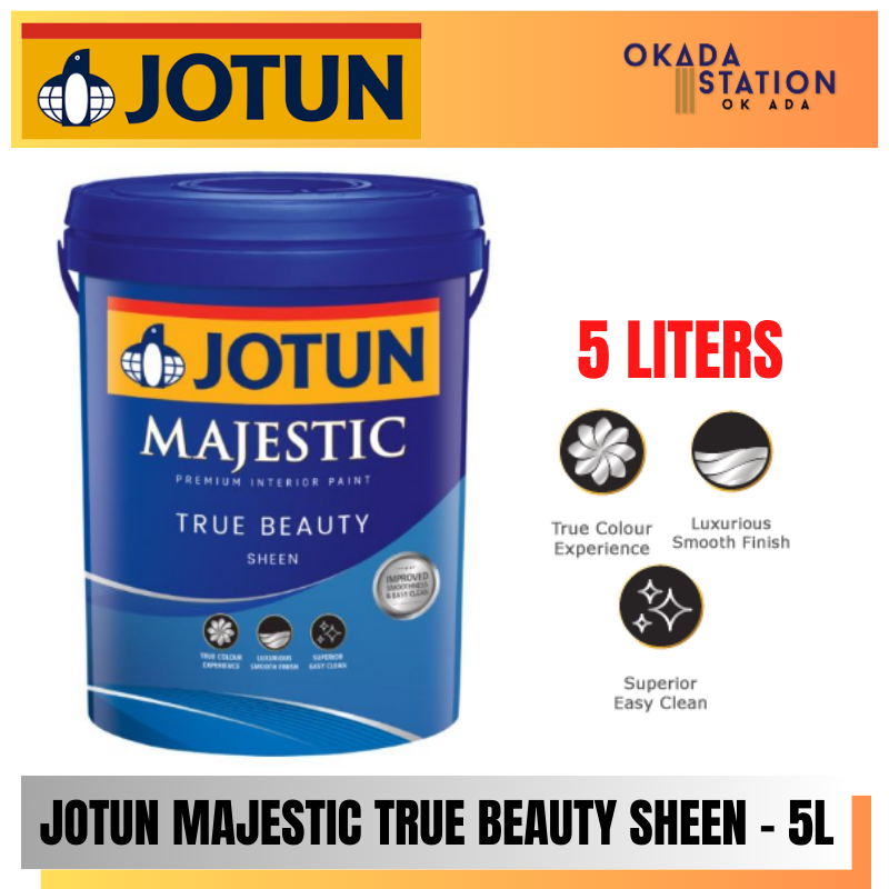 Jotun Paint / 5L / 5 LITER / Interior Paint / Majestic True Beauty Sheen / Waterbased Paint / Cat Dalaman / Cat Air / Cat