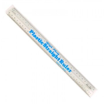 QP 8FT PLASTIC WHITE STRAIGHT RULER 20CM