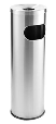 STAINLESS STEEL GARBAGE BIN WITH ASHTRAY