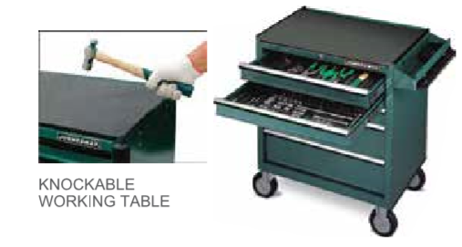 JONNESWAY 112PCS PROFESSIONAL MECHANICS TOOLS SET W/5-DRAWER TOOL TROLLEY