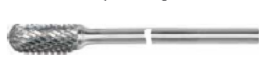 Temo Long Shank Series - 8mm Shank C1225 Double Cut Cylindrical Ball Nose