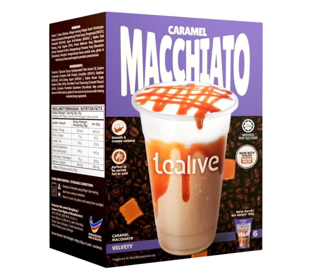 (Loose pack) Tealive Caramel Macchiato 6s/25g 24 Box x 150g
