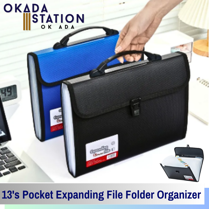 smartconn A4 Expanding File Folder Organizer (13's Pocket ) / Expanding File Folder / File Folder Organizer / Briefcase File Case / Briefcase File Case with Durable Handle & Buckle Closure for School Home Business