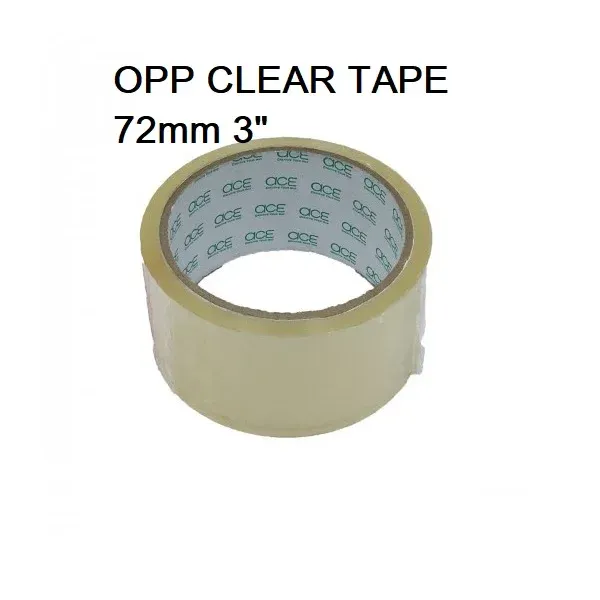 Opp Tape 3" 72mm x 40Y TANSPARENT (CLEAR) / BROWN TAPE