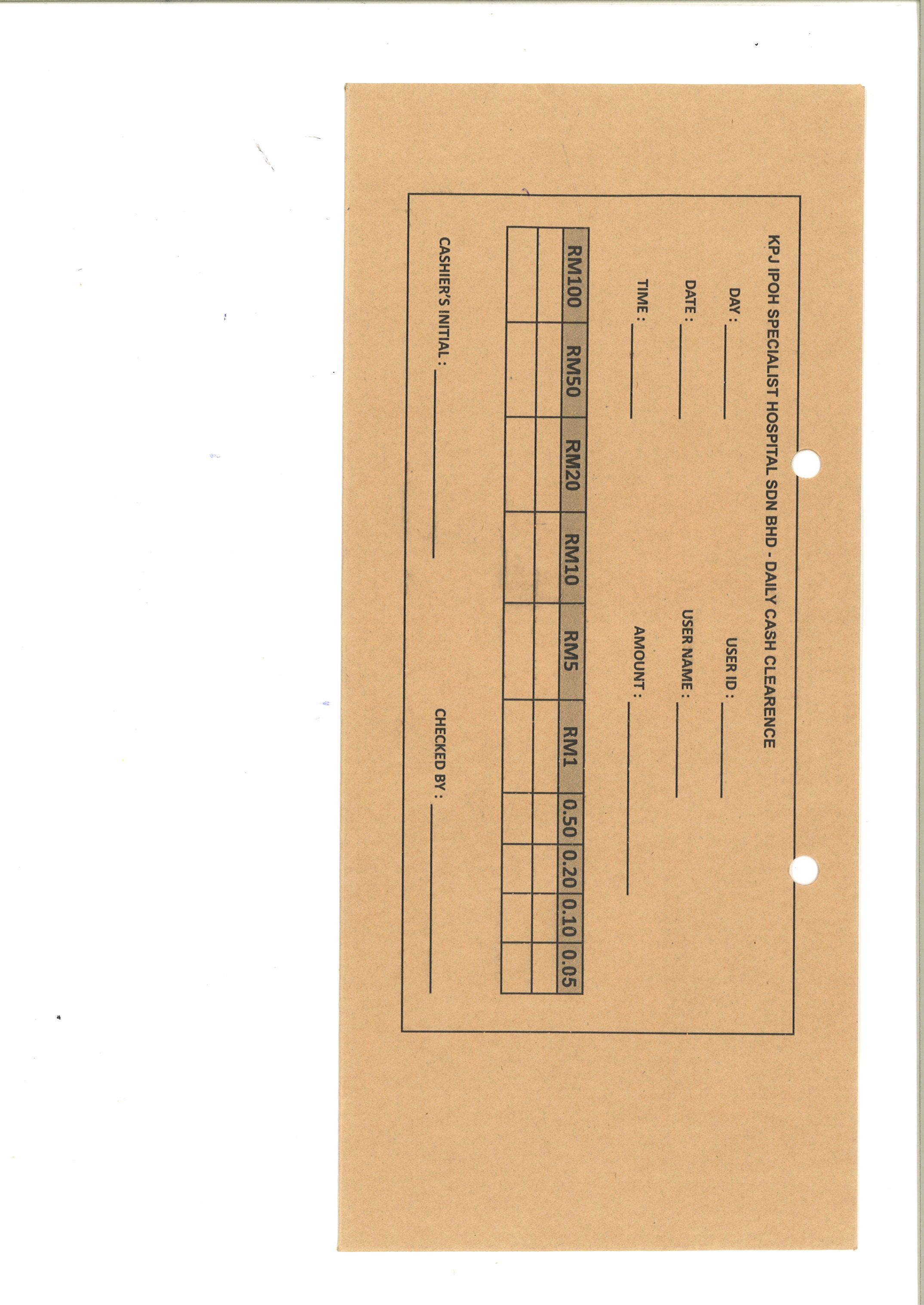 BROWN ENVELOPE DAILY CASH CLEARENCE