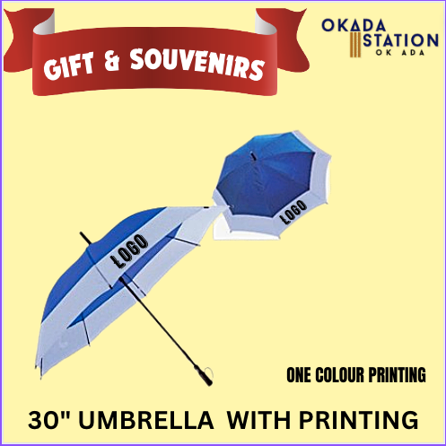 OK GIFT & SOUVENIRS -30" UMBRELLA WITH ONE COLOUR PRINTING (LOGO)