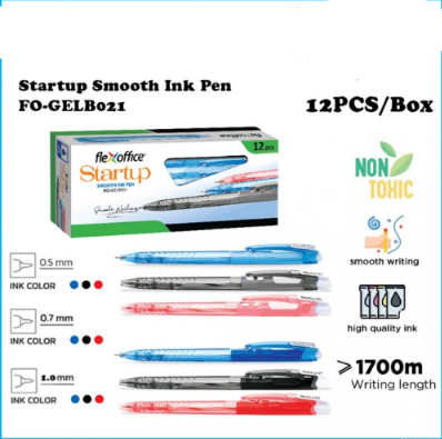 Fle office Startup Gel- B021 & Flex Stick Gel- B08 ( 0.5mm/0.7mm) 6pcs or 12pcs B 021 Red 0.7 6pcs PEN-08B-5B-KK