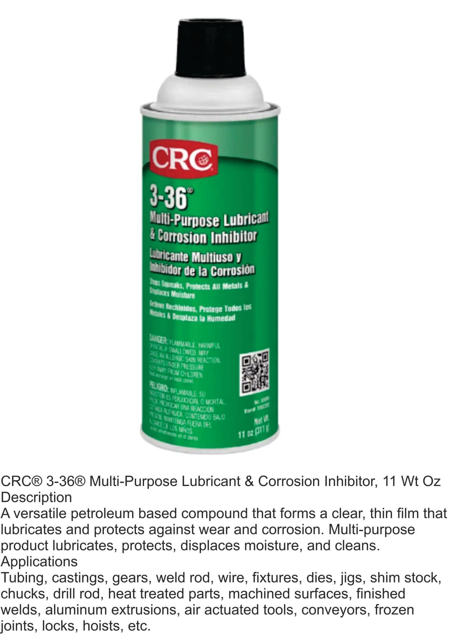 CRC® 3-36® Multi-Purpose Lubricant & Corrosion Inhibitor, 11 Wt Oz