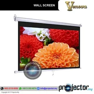 VENOVA/MEKI 70" x 70" (6鈥橷6鈥� MANUAL WALL LCD PROJECTOR SCREEN MATT WHITE