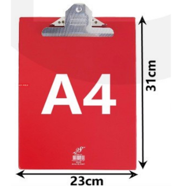 *East File PVC Clip Board (Wire Clip)/Papan Klip PVC (Klip Kawat)/File Filing/ (A4)- 1Pcs