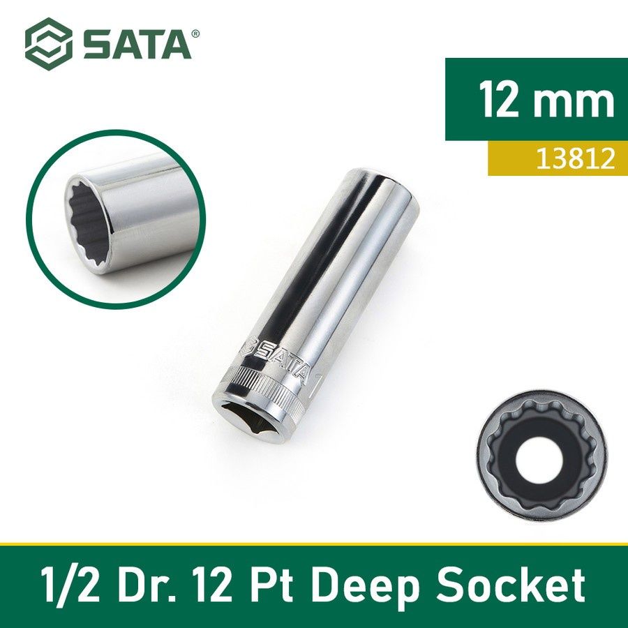 Sata 12.5MM DR. 12PT. DEEP SOCKET 12MM
