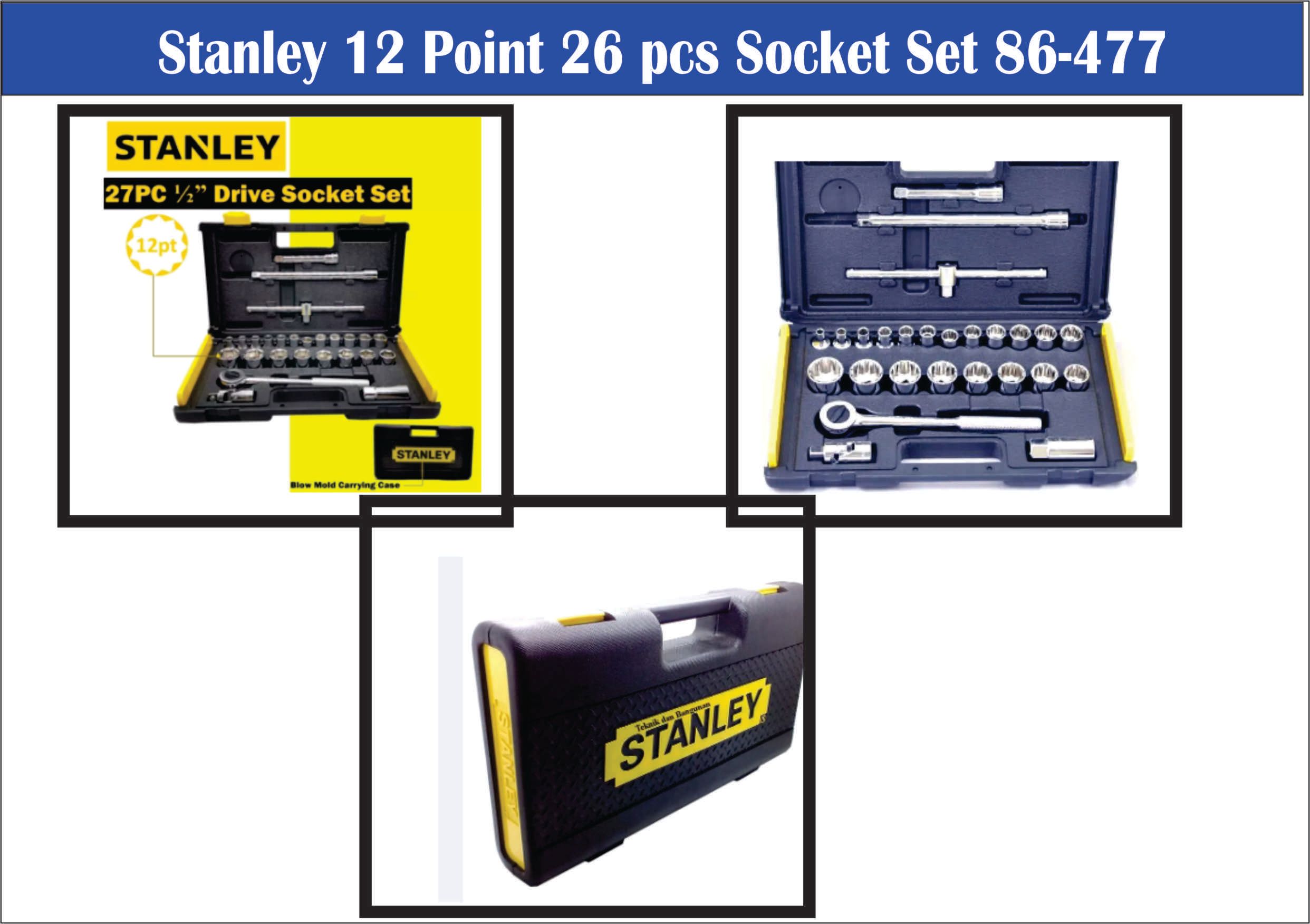 Stanley 12 Point 26 pcs Socket Set 86-477- free delivery cost