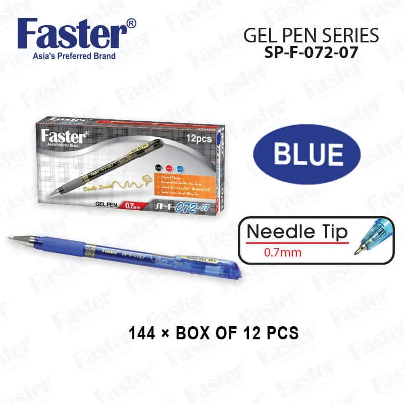 FASTER SP-F-072-07 0.7MM GEL PEN BLUE (12PCS/BOX)