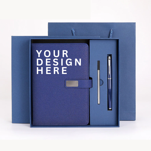OEM Custom Print Set Notebook (Notebook,Metal Pen,Refill ink,Box,Paper Bag)
