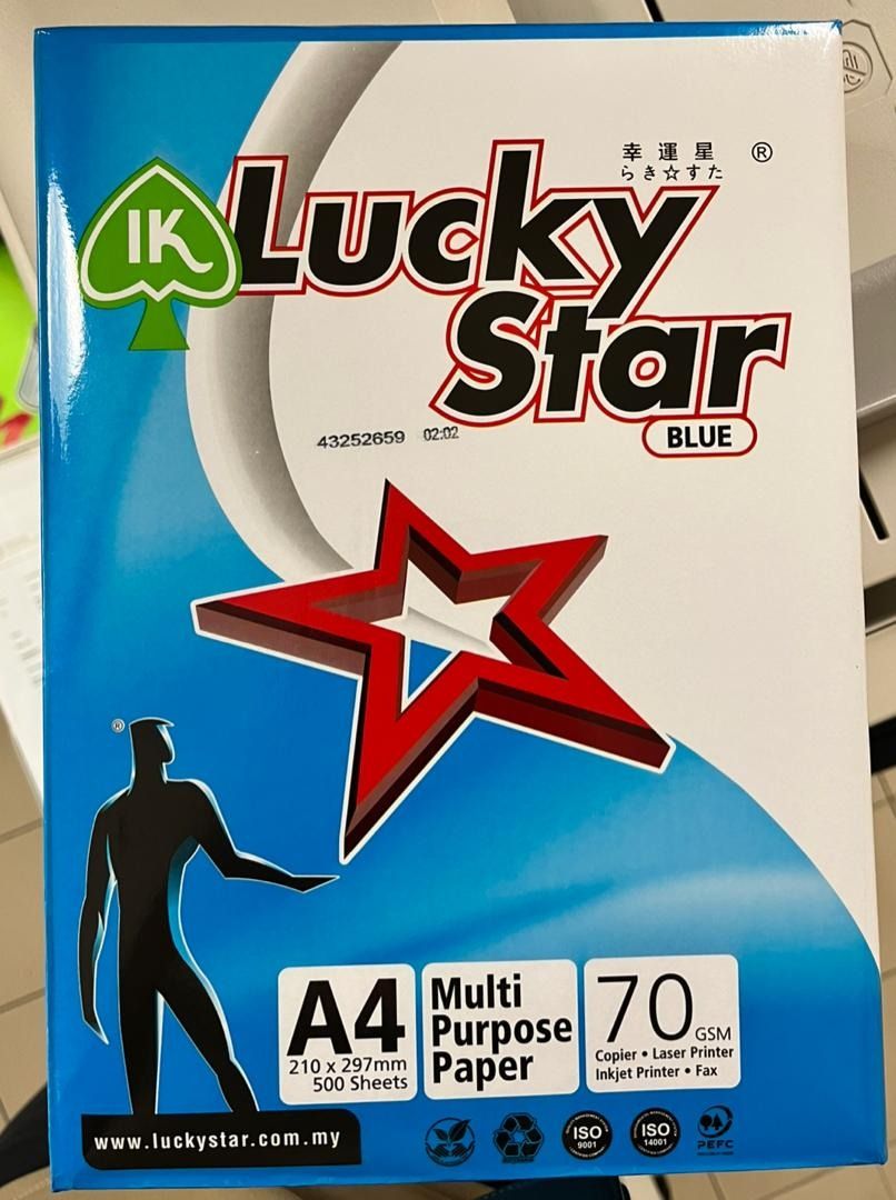 Lucky Star BLUE A4 Copier Paper 70gsm 500s White Paper