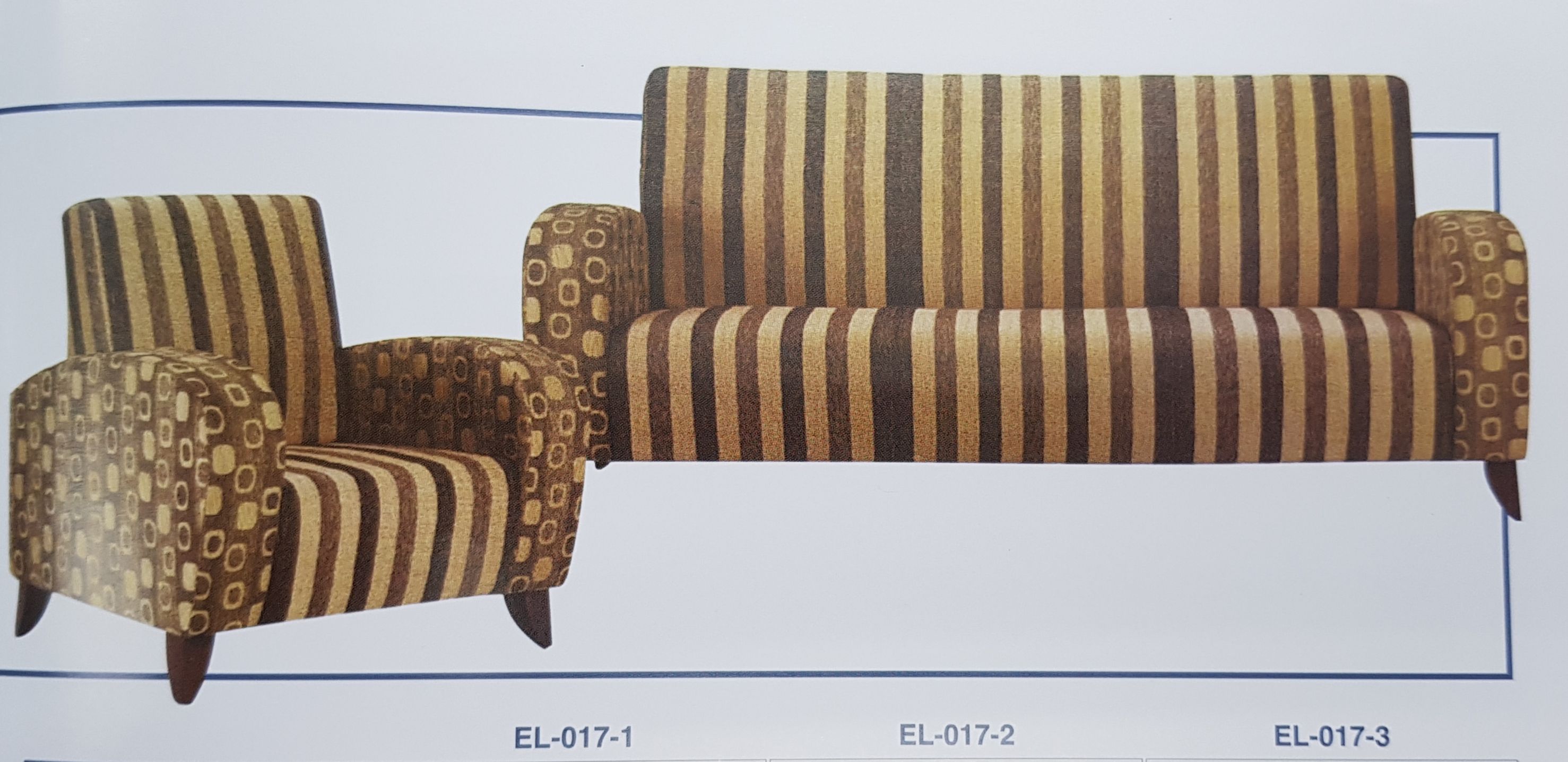 EL-017 FABRIC SOFA, EL-017-1 SINGLE SEATER, EL-017-2 DOUBLE SEATER, EL-017-3 TRIPLE SEATER