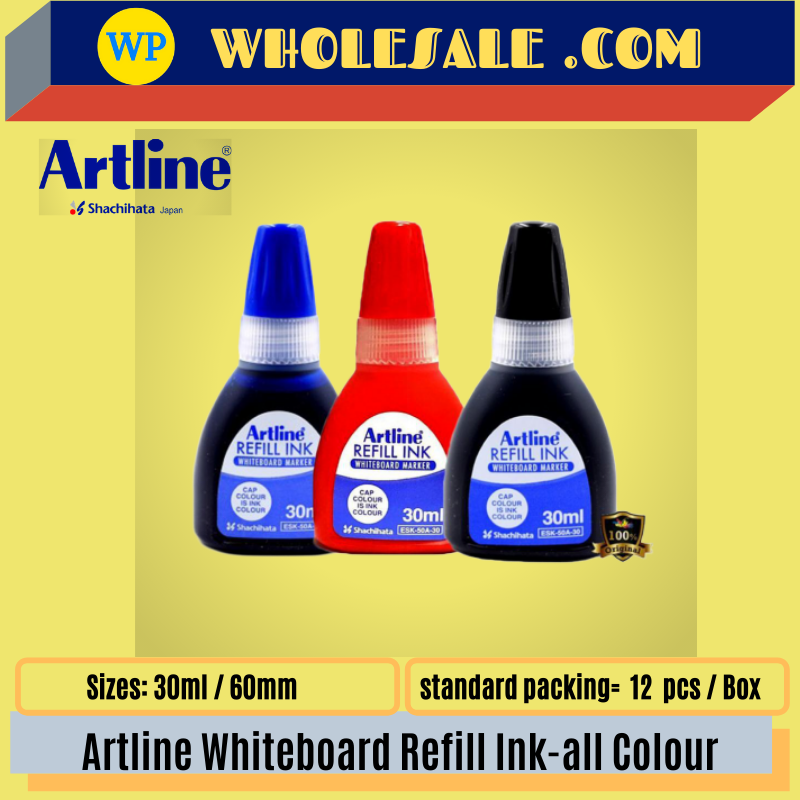 ARTLINE / REFILL INK / WHITEBOARD INK REFILL / MARKER PEN INK / 30CC / 60CC / ARTLINE REFILL INK / WHITE BOARD REFILL INK / ALL COLOUR